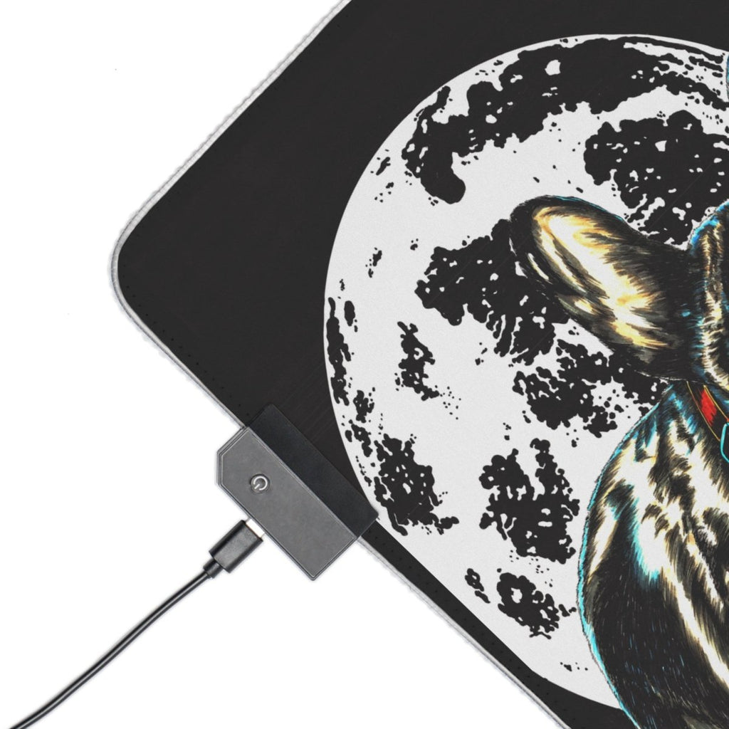 LED Gaming Mouse Pad - French Bulldog Design with Mood Lighting - Curran Artworks