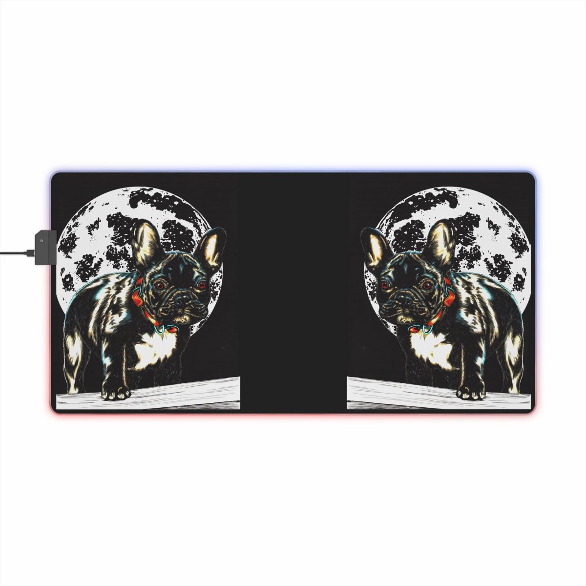 LED Gaming Mouse Pad - French Bulldog Design with Mood Lighting - Curran Artworks