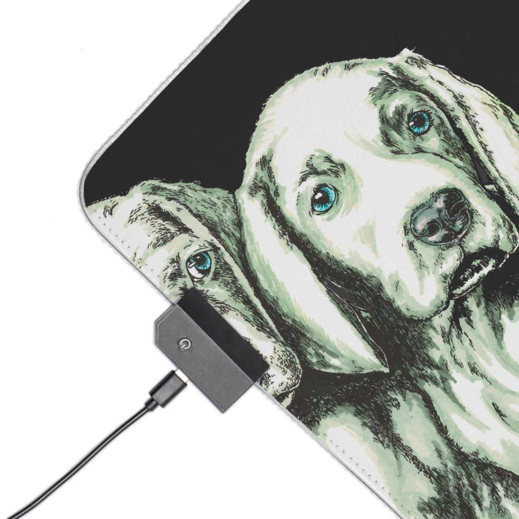 LED Gaming Mouse Pad - Puppies Design by Kris Curran at Curran Artworks - Curran Artworks