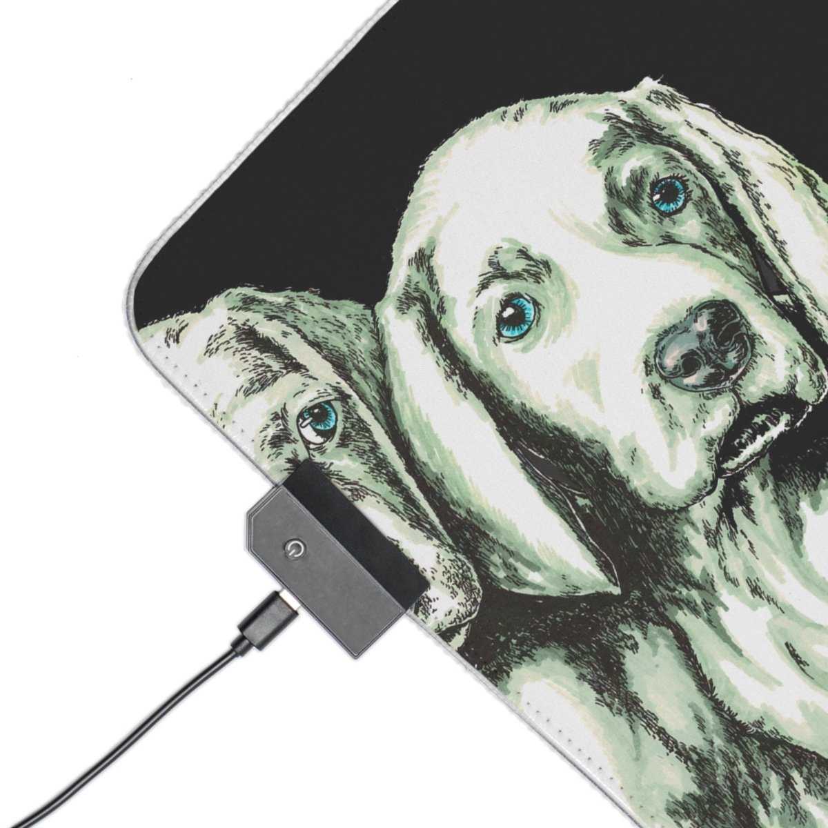 LED Gaming Mouse Pad - Puppies Design by Kris Curran at Curran Artworks - Curran Artworks