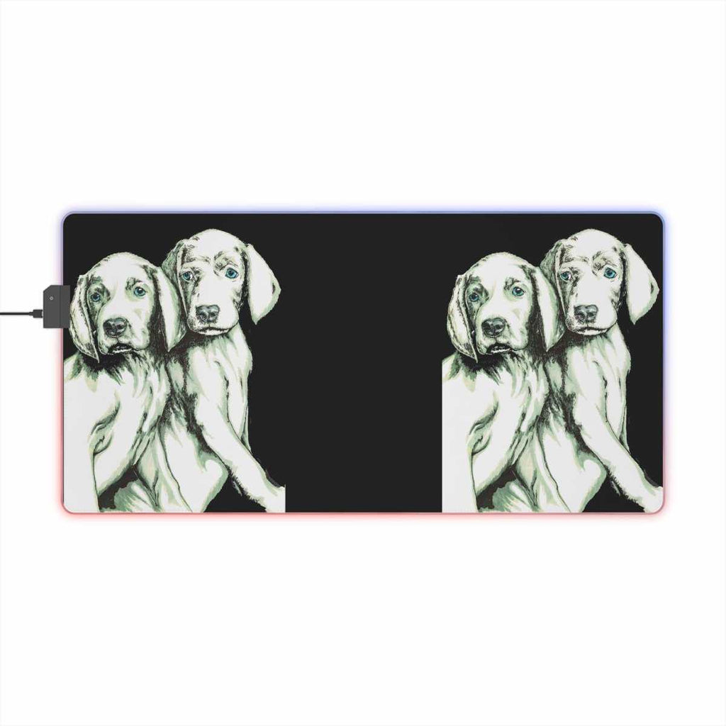 LED Gaming Mouse Pad - Puppies Design by Kris Curran at Curran Artworks - Curran Artworks