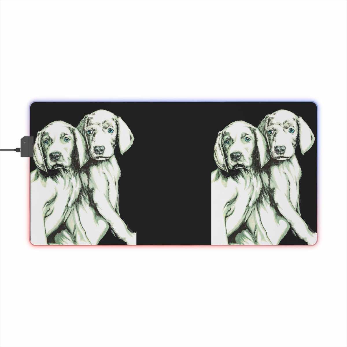 LED Gaming Mouse Pad - Puppies Design by Kris Curran at Curran Artworks - Curran Artworks