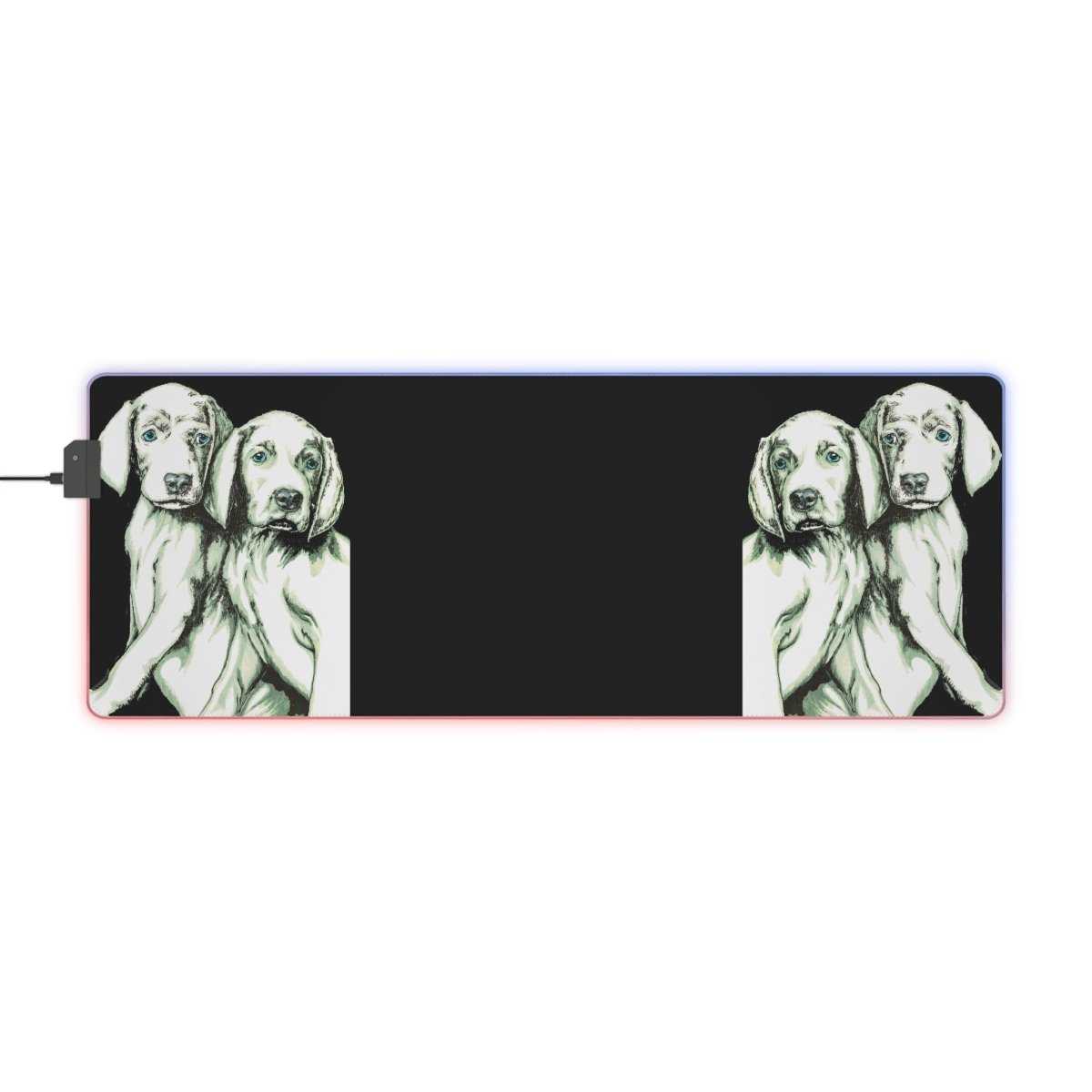 LED Gaming Mouse Pad - Puppies Design by Kris Curran at Curran Artworks - Curran Artworks