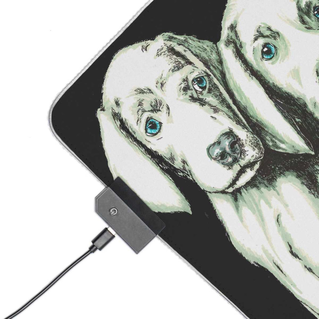 LED Gaming Mouse Pad - Puppies Design by Kris Curran at Curran Artworks - Curran Artworks