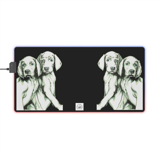 LED Gaming Mouse Pad - Puppies Design by Kris Curran at Curran Artworks - Curran Artworks