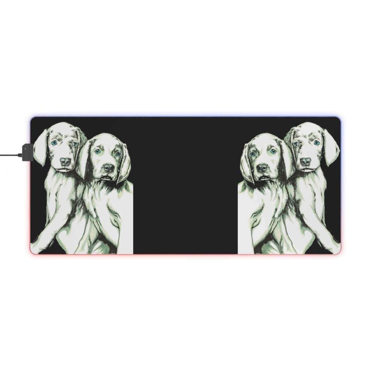 LED Gaming Mouse Pad - Puppies Design by Kris Curran at Curran Artworks - Curran Artworks