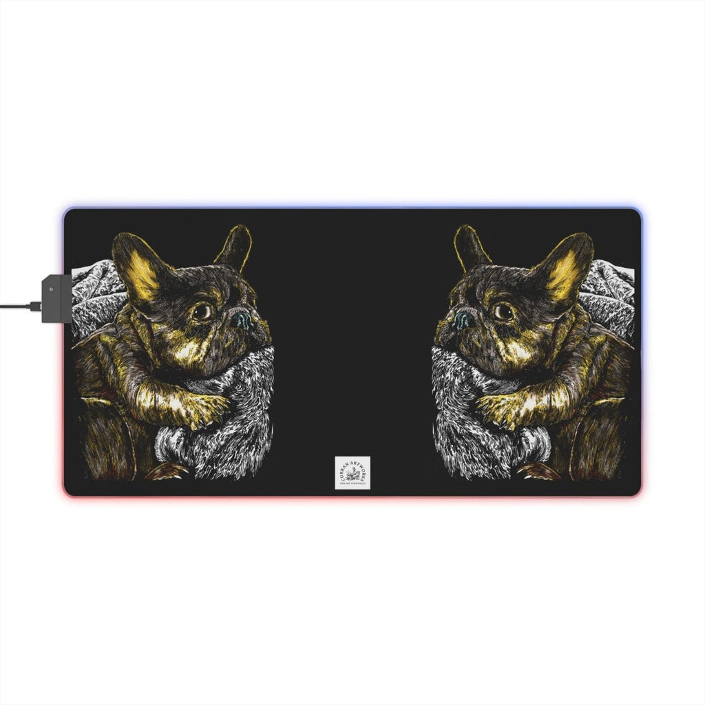 LED Gaming Mouse Pad with Artistic French Bulldog Design - Curran Artworks