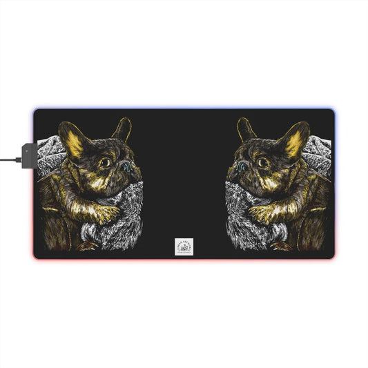 LED Gaming Mouse Pad with Artistic French Bulldog Design - Curran Artworks