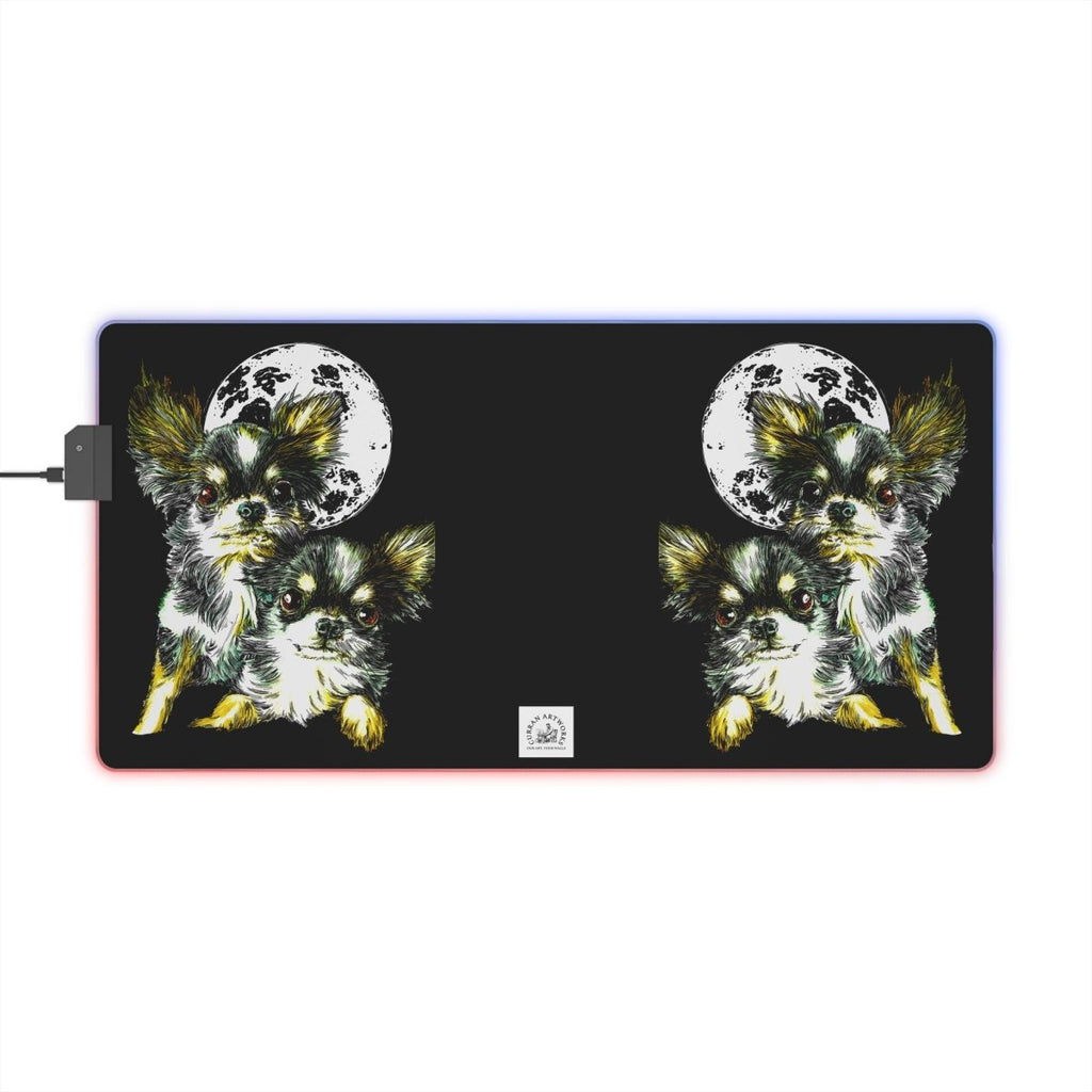 LED Gaming Mouse Pad with Chihuahua Design - Perfect for Gamers and Dog Lovers - Curran Artworks