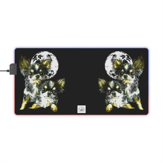LED Gaming Mouse Pad with Chihuahua Design - Perfect for Gamers and Dog Lovers - Curran Artworks