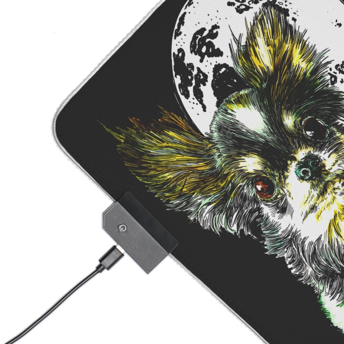 LED Gaming Mouse Pad with Chihuahua Design - Perfect for Gamers and Dog Lovers - Curran Artworks