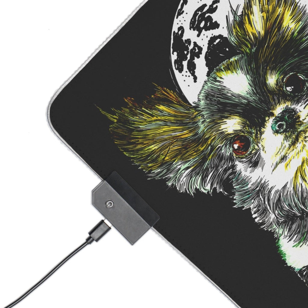 LED Gaming Mouse Pad with Chihuahua Design - Perfect for Gamers and Dog Lovers - Curran Artworks
