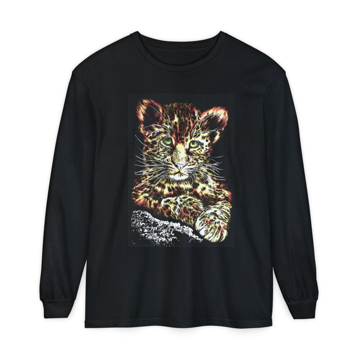 Leopard Cub Long Sleeve T-Shirt - Nature Lover's Gift - Curran Artworks