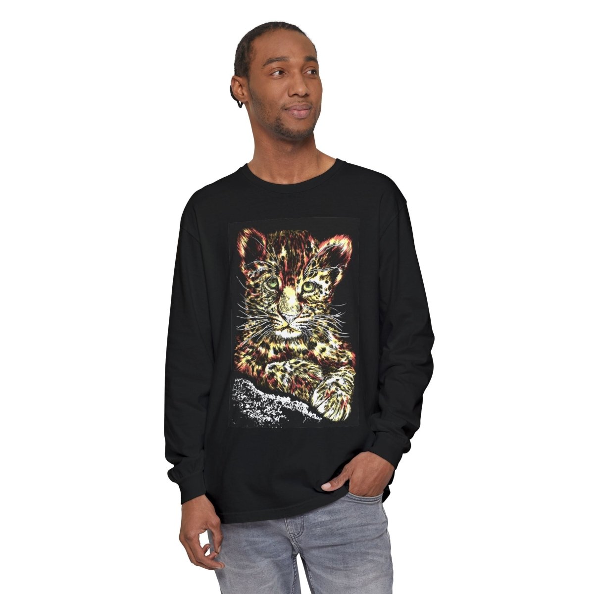 Leopard Cub Long Sleeve T-Shirt - Nature Lover's Gift - Curran Artworks