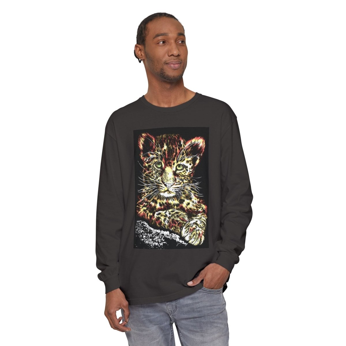 Leopard Cub Long Sleeve T-Shirt - Nature Lover's Gift - Curran Artworks