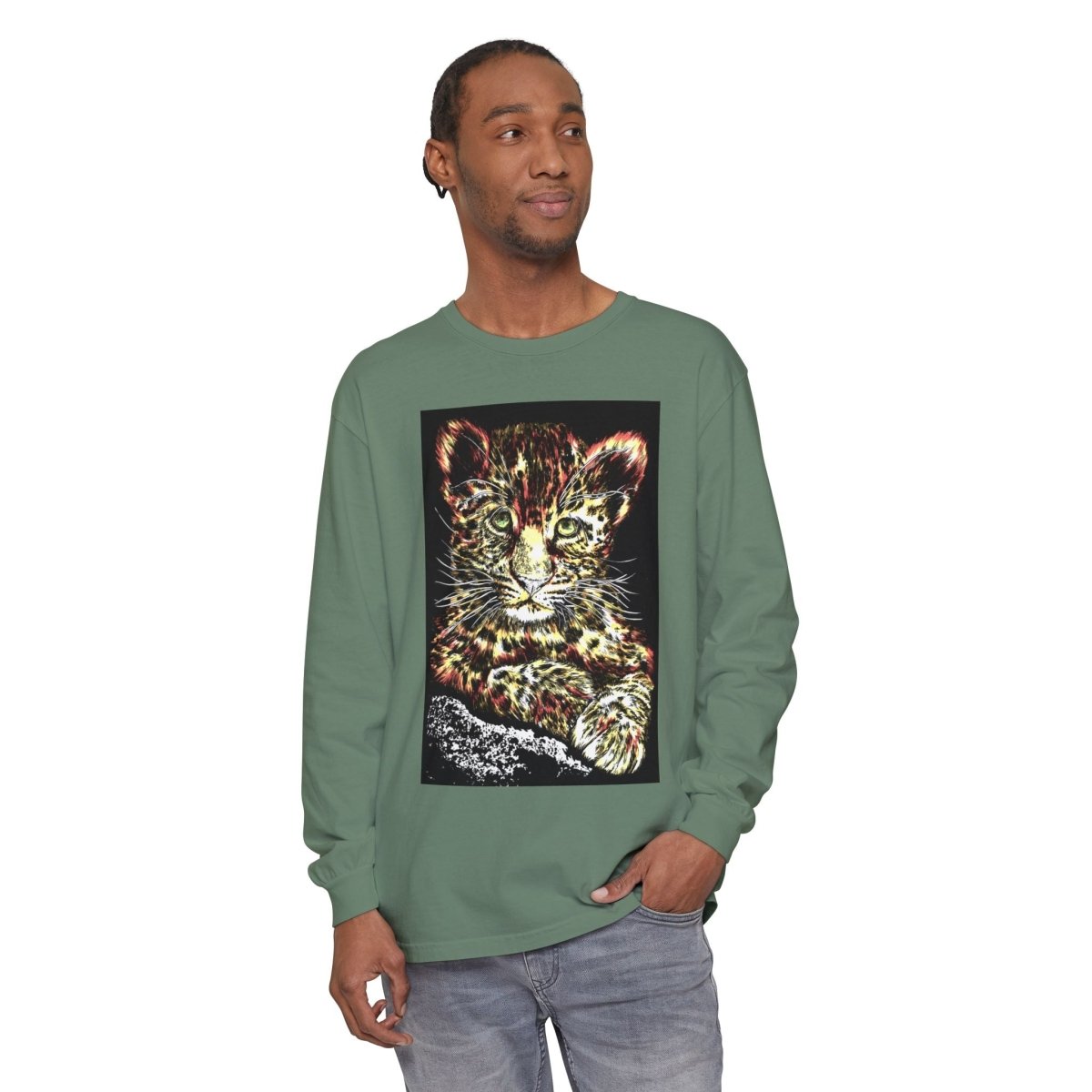 Leopard Cub Long Sleeve T-Shirt - Nature Lover's Gift - Curran Artworks