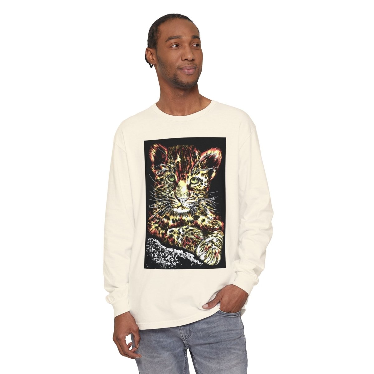 Leopard Cub Long Sleeve T-Shirt - Nature Lover's Gift - Curran Artworks