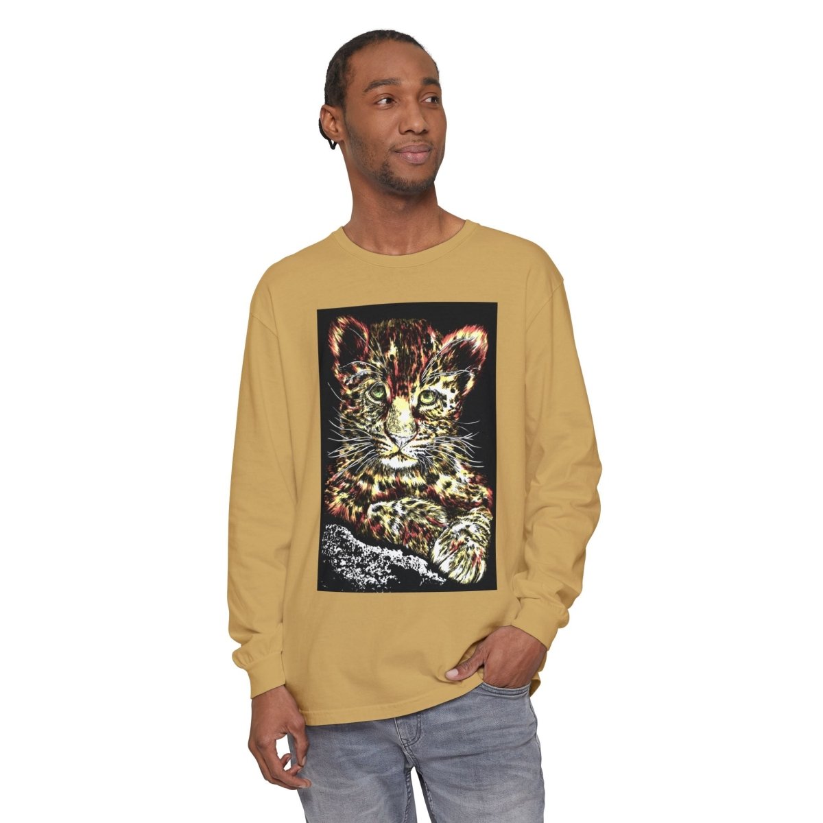 Leopard Cub Long Sleeve T-Shirt - Nature Lover's Gift - Curran Artworks
