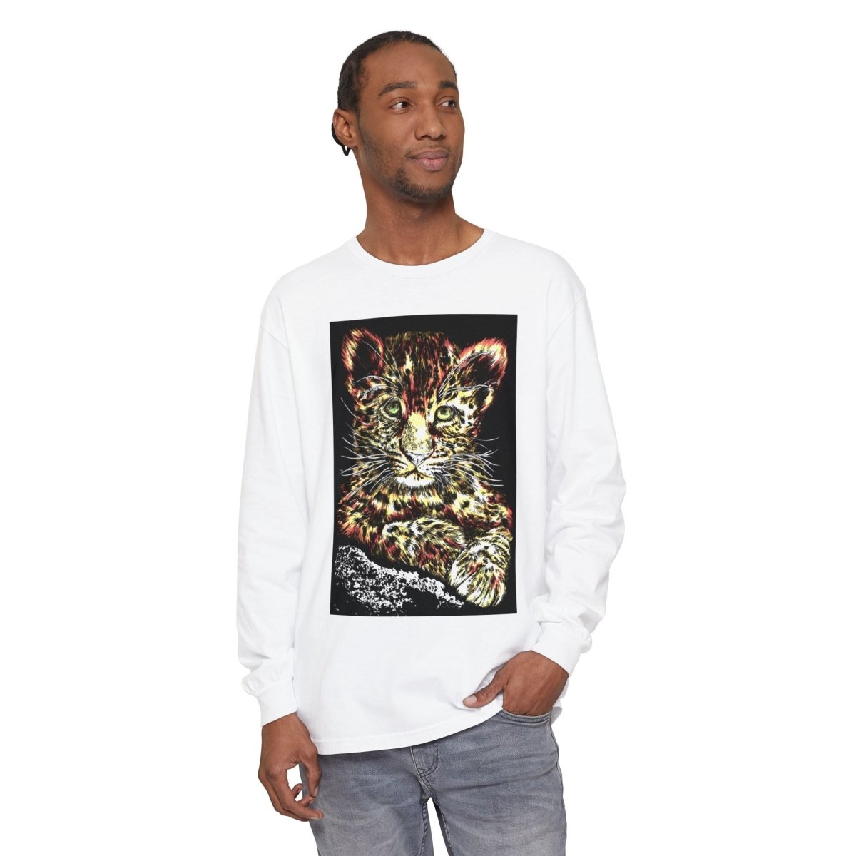 Leopard Cub Long Sleeve T-Shirt - Nature Lover's Gift - Curran Artworks