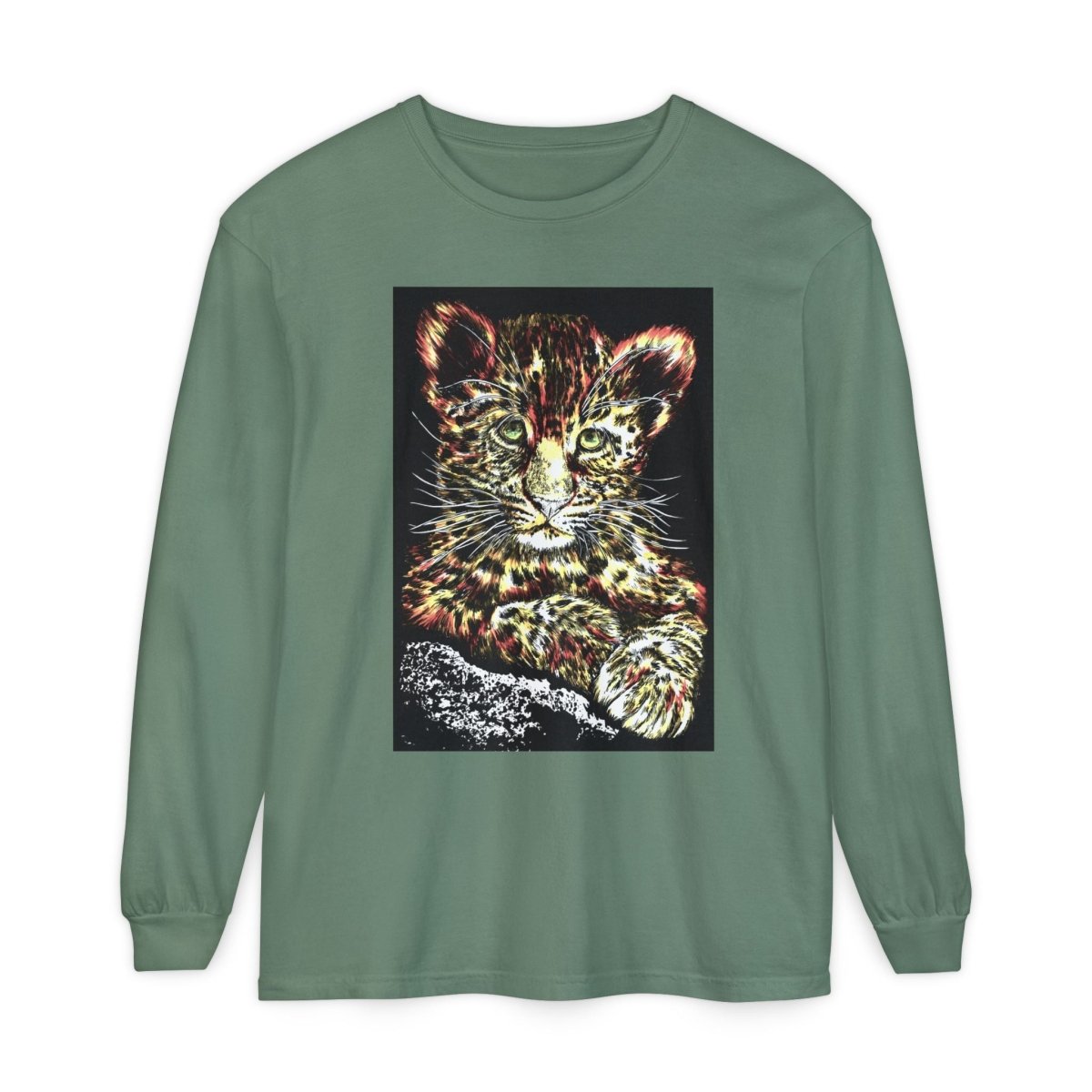 Leopard Cub Long Sleeve T-Shirt - Nature Lover's Gift - Curran Artworks