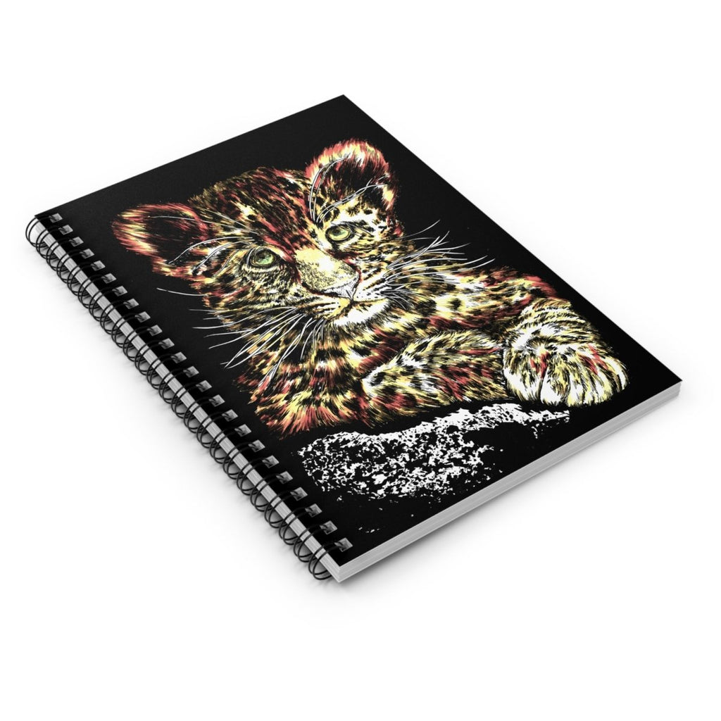 Leopard Cub Wildlife Spiral Notebook - Cute Leopard Cub Design - Curran Artworks