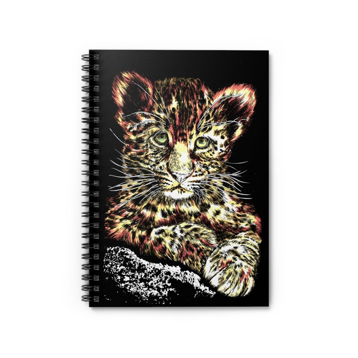Leopard Cub Wildlife Spiral Notebook - Cute Leopard Cub Design - Curran Artworks