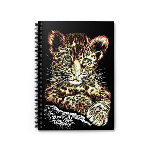 Leopard Cub Wildlife Spiral Notebook - Cute Leopard Cub Design - Curran Artworks