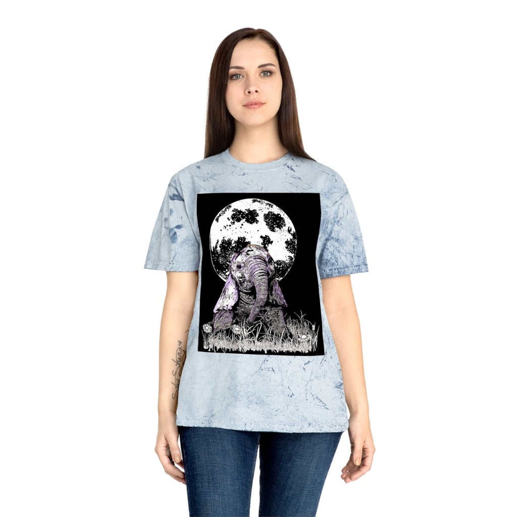Majestic Baby Elephant Unisex Color Blast T-Shirt - Art for Nature Lovers - Curran Artworks