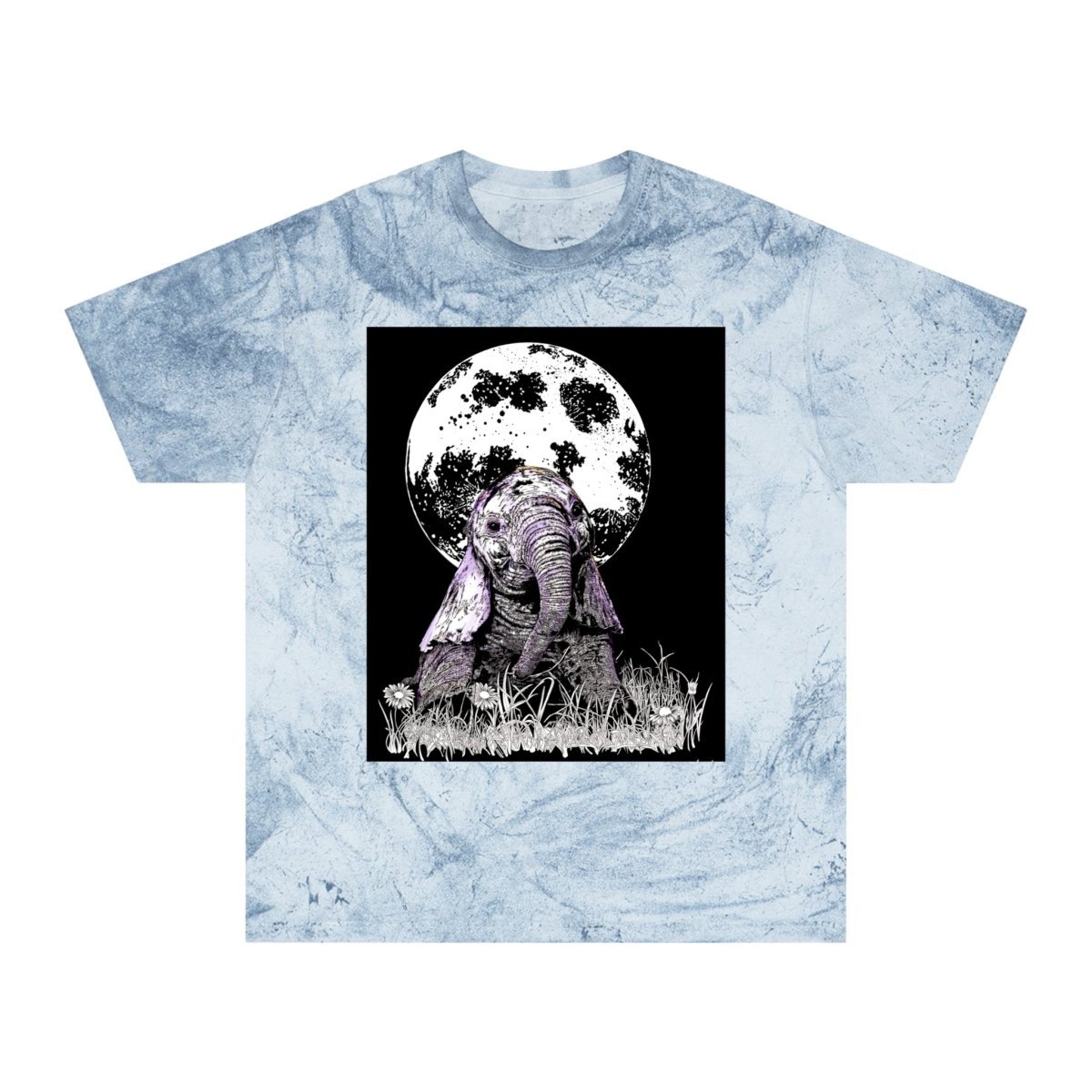 Majestic Baby Elephant Unisex Color Blast T-Shirt - Art for Nature Lovers - Curran Artworks