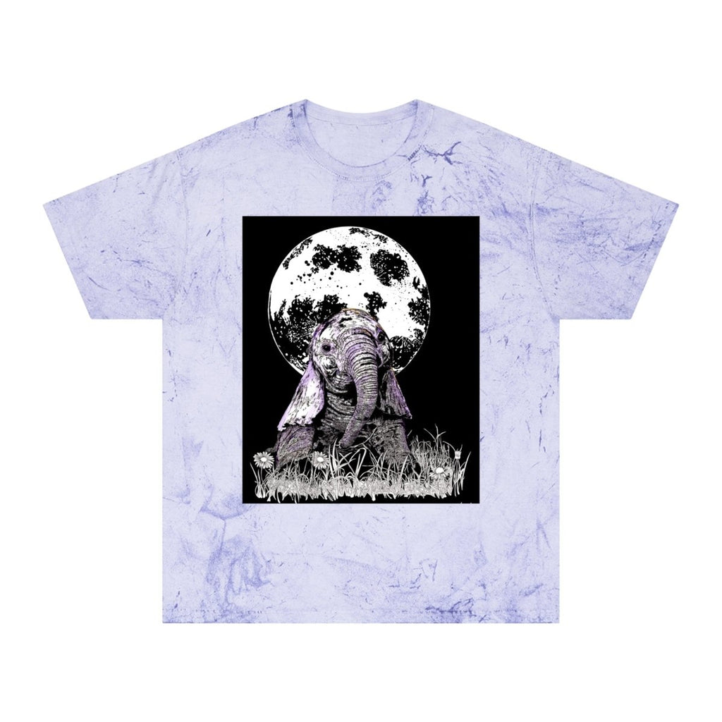 Majestic Baby Elephant Unisex Color Blast T-Shirt - Art for Nature Lovers - Curran Artworks