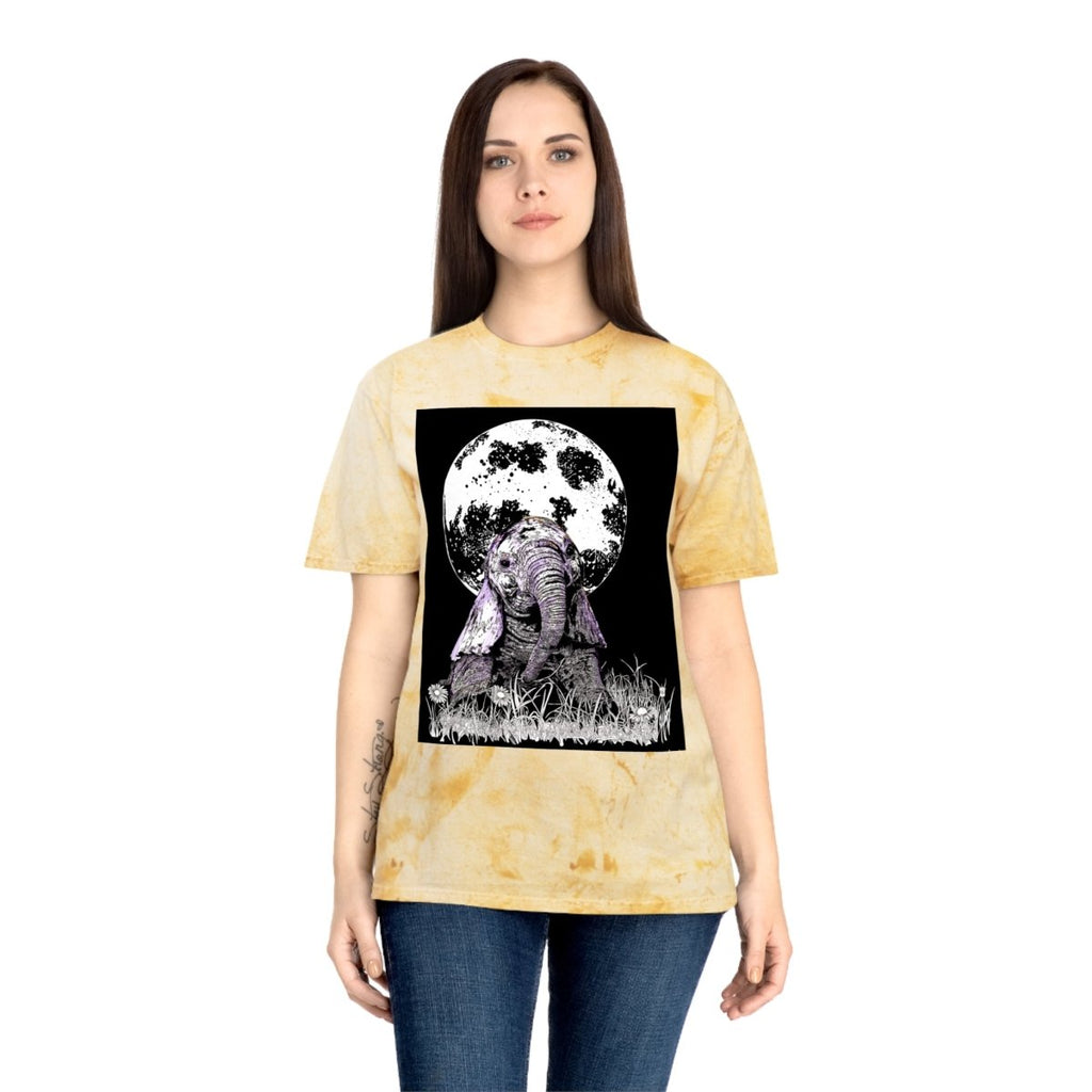 Majestic Baby Elephant Unisex Color Blast T-Shirt - Art for Nature Lovers - Curran Artworks