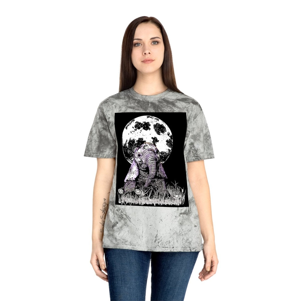 Majestic Baby Elephant Unisex Color Blast T-Shirt - Art for Nature Lovers - Curran Artworks
