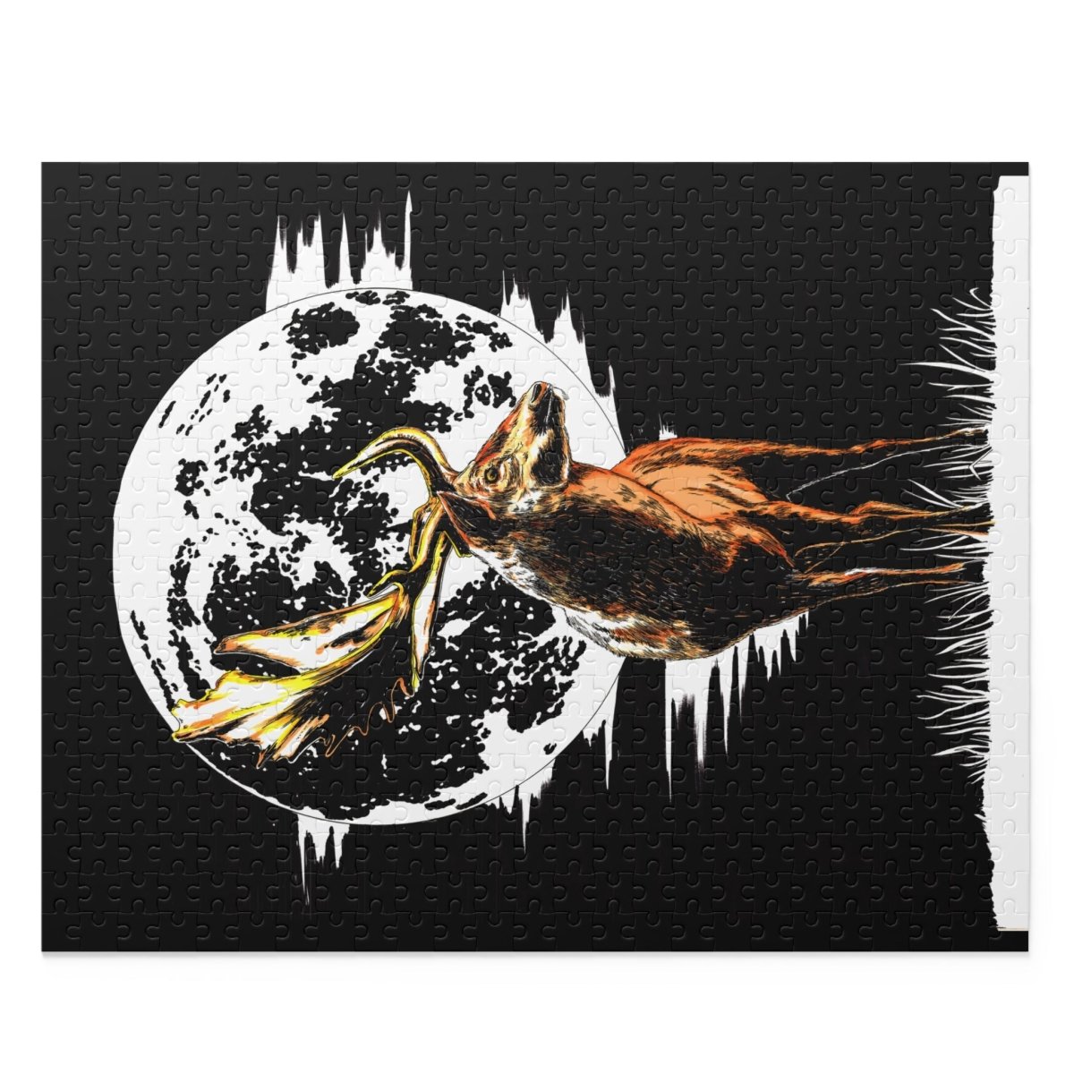 Majestic Deer Moon Puzzle - 120/252/500 Pieces | Nature - Themed Home Decor - Curran Artworks