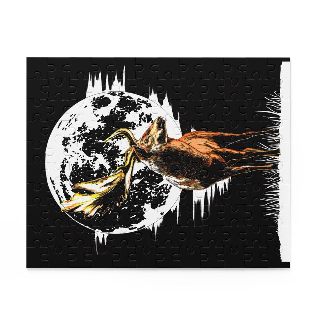 Majestic Deer Moon Puzzle - 120/252/500 Pieces | Nature - Themed Home Decor - Curran Artworks