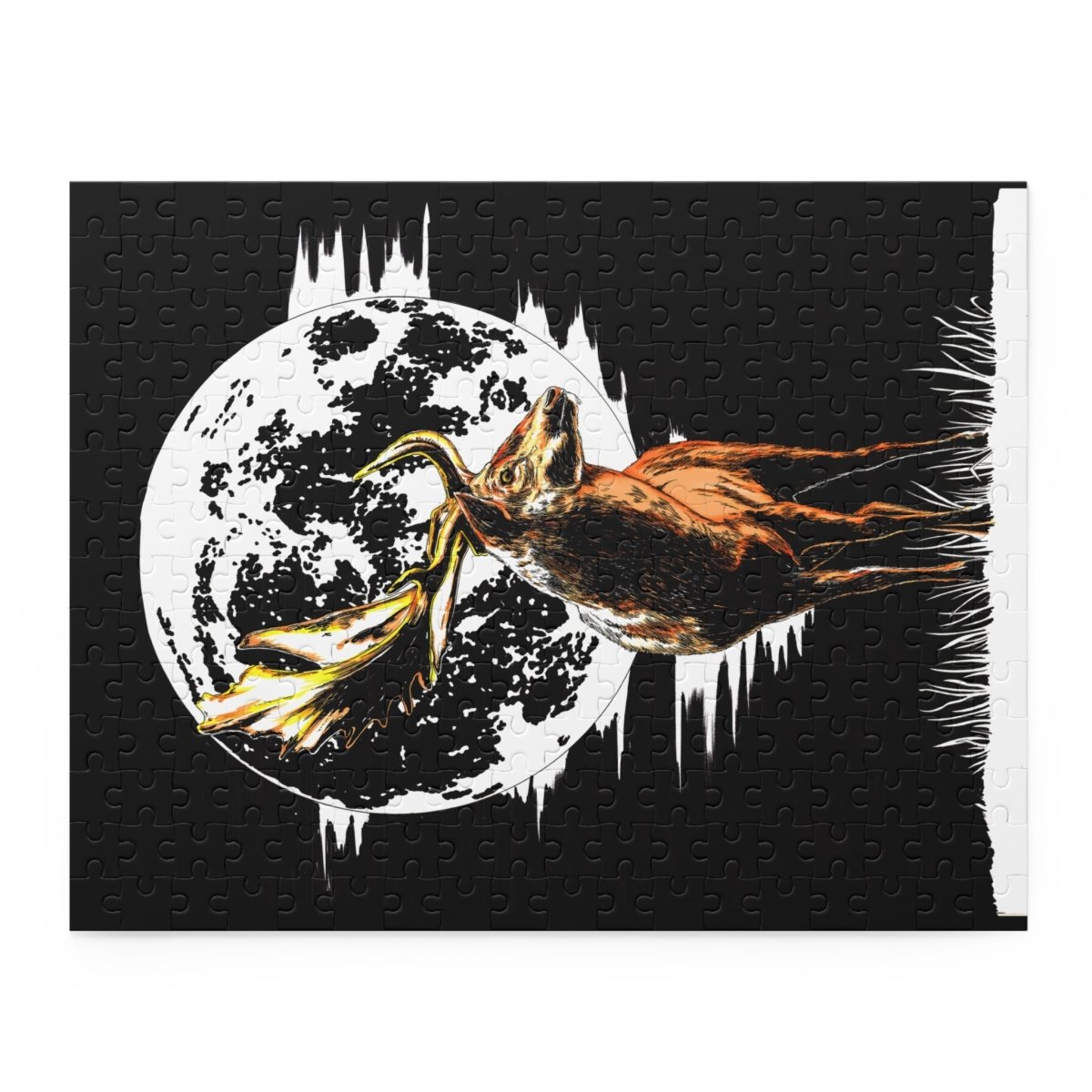 Majestic Deer Moon Puzzle - 120/252/500 Pieces | Nature - Themed Home Decor - Curran Artworks