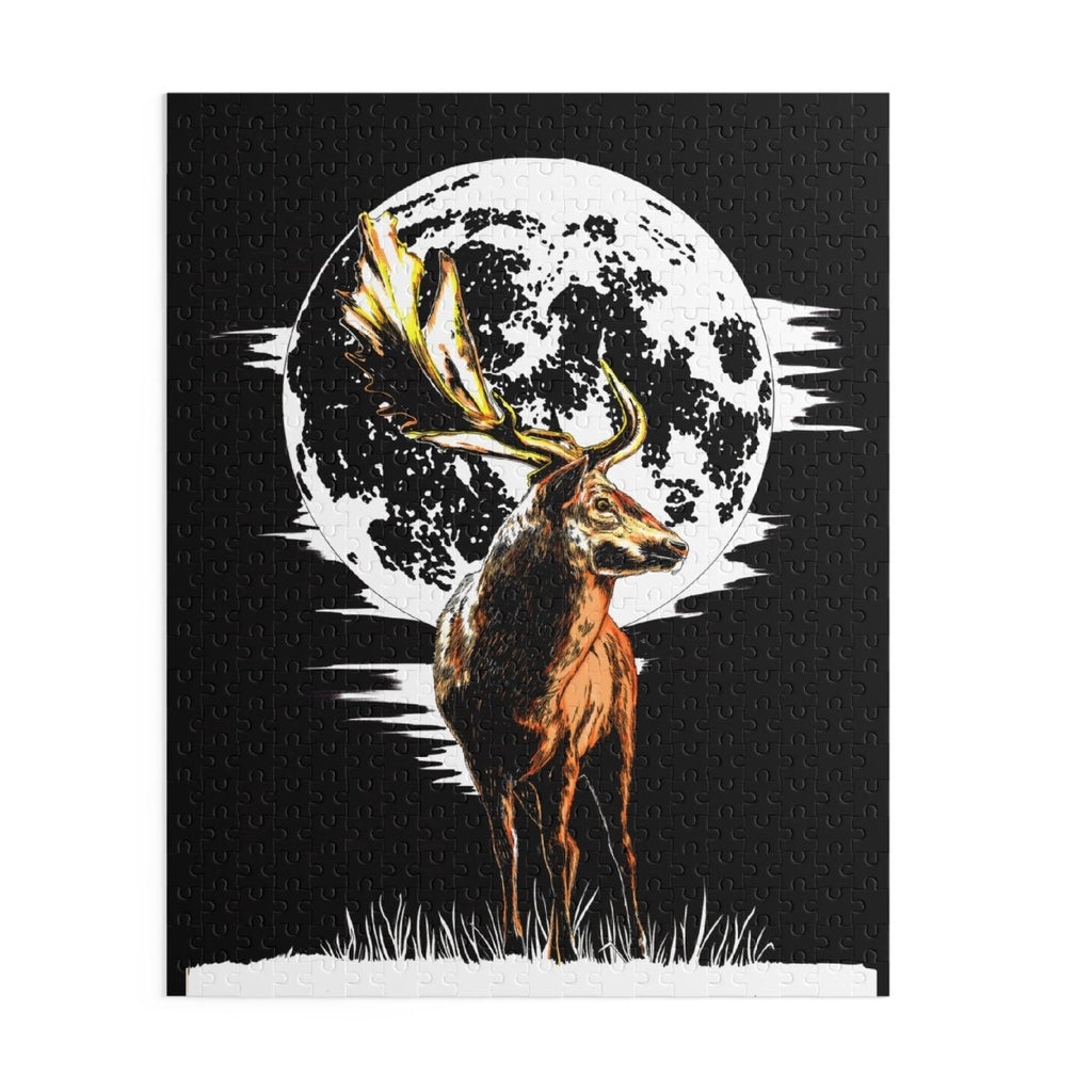 Majestic Deer Moon Puzzle - 120/252/500 Pieces | Nature - Themed Home Decor - Curran Artworks