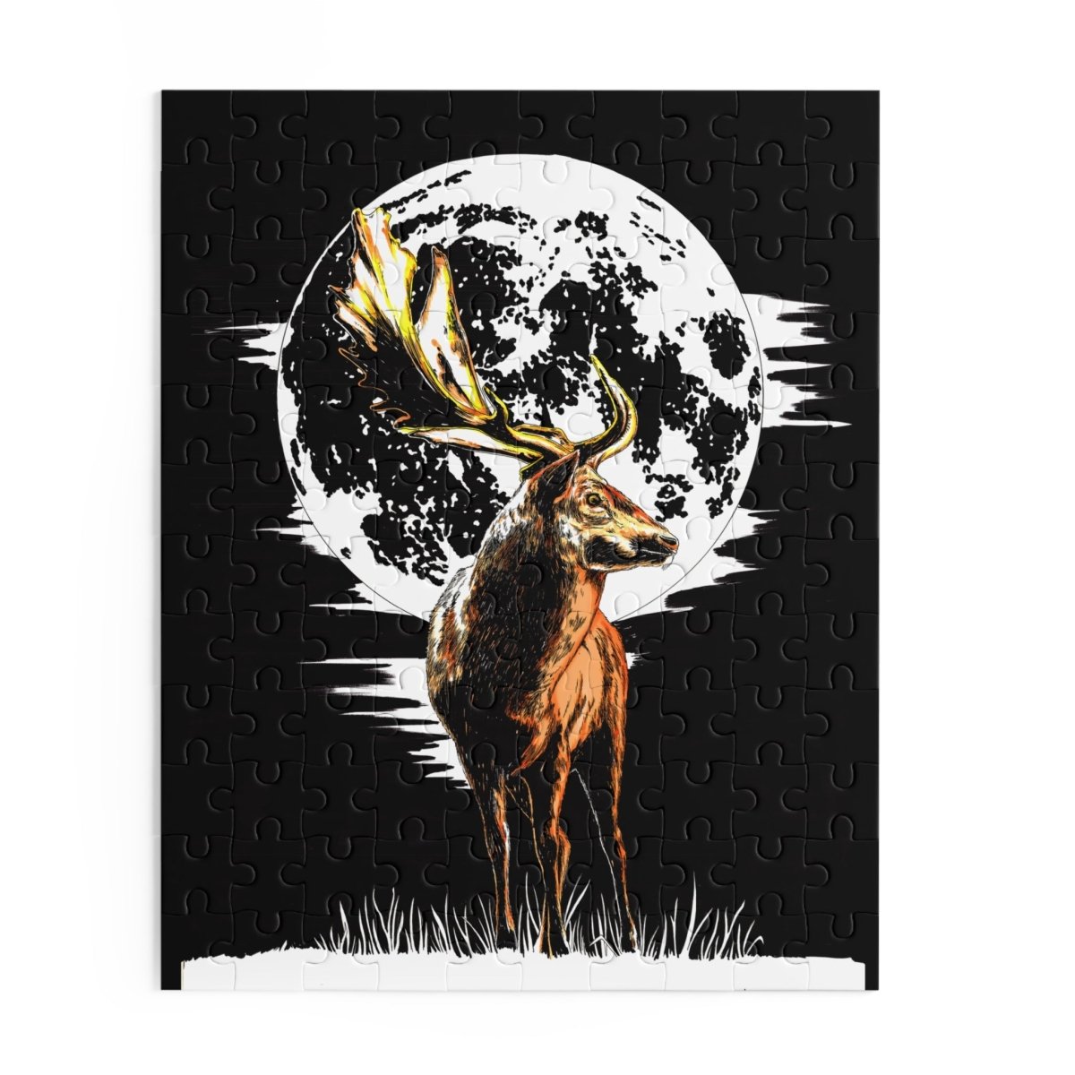 Majestic Deer Moon Puzzle - 120/252/500 Pieces | Nature - Themed Home Decor - Curran Artworks