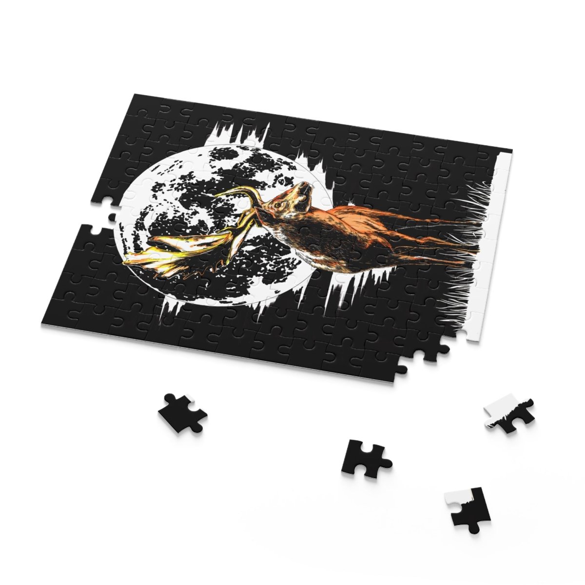 Majestic Deer Moon Puzzle - 120/252/500 Pieces | Nature - Themed Home Decor - Curran Artworks
