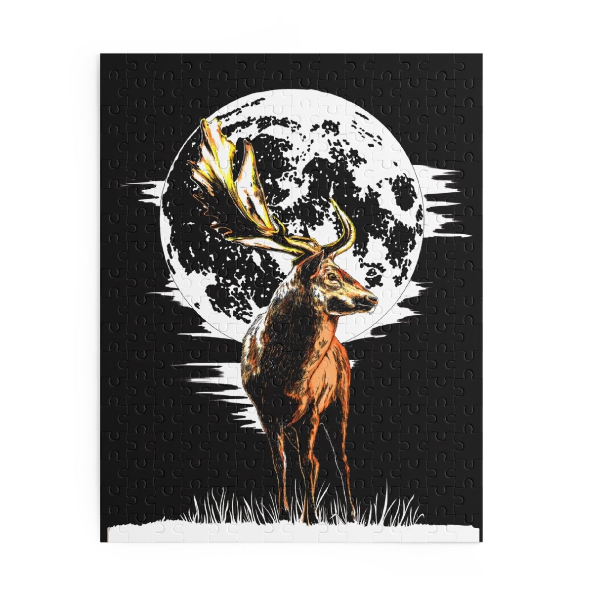 Majestic Deer Moon Puzzle - 120/252/500 Pieces | Nature - Themed Home Decor - Curran Artworks