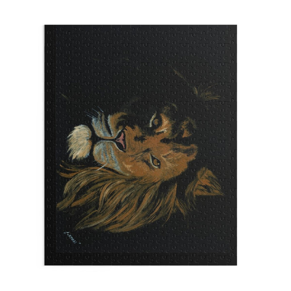 Majestic Hand Painted Lion Puzzle - 120, 252, 500 Pieces | Perfect for Animal Lovers - Curran Artworks
