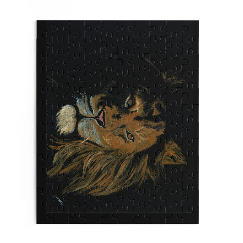 Majestic Hand Painted Lion Puzzle - 120, 252, 500 Pieces | Perfect for Animal Lovers - Curran Artworks