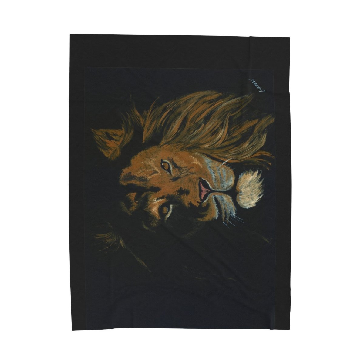 Majestic Lion Velveteen Plush Blanket - Cozy Animal Throw for Nature Lovers - Curran Artworks