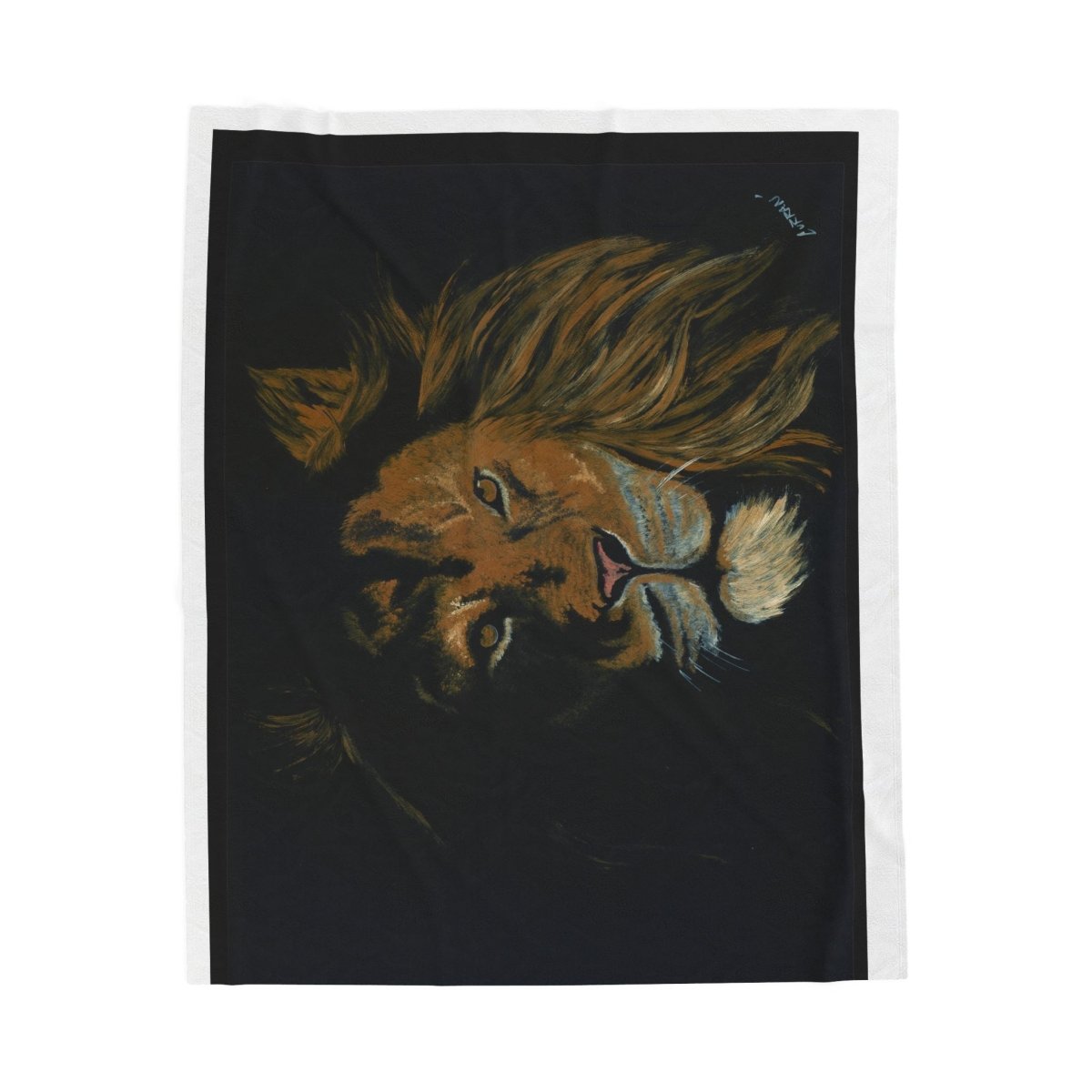Majestic Lion Velveteen Plush Blanket - Cozy Animal Throw for Nature Lovers - Curran Artworks