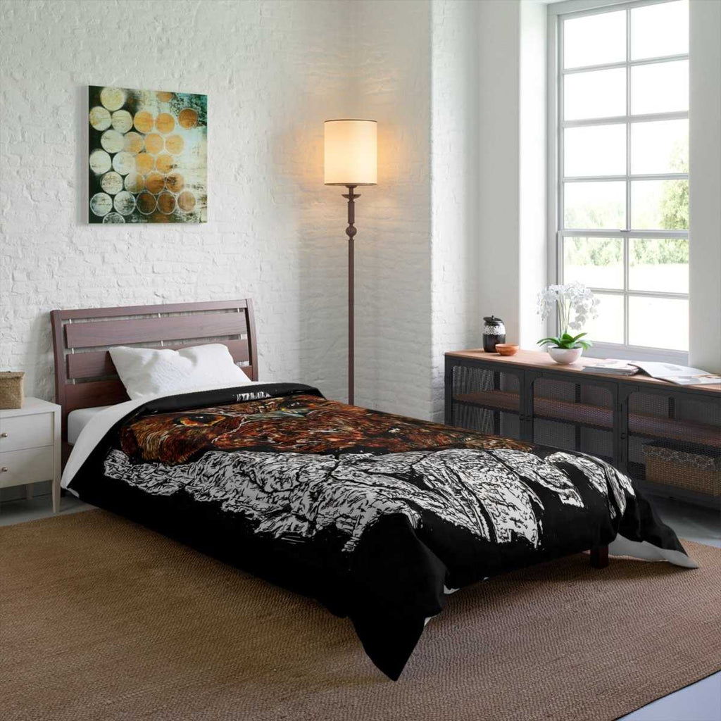 Majestic Owl Comforter - Cozy Nature - Inspired Bedding for Wildlife Lovers - Curran Artworks