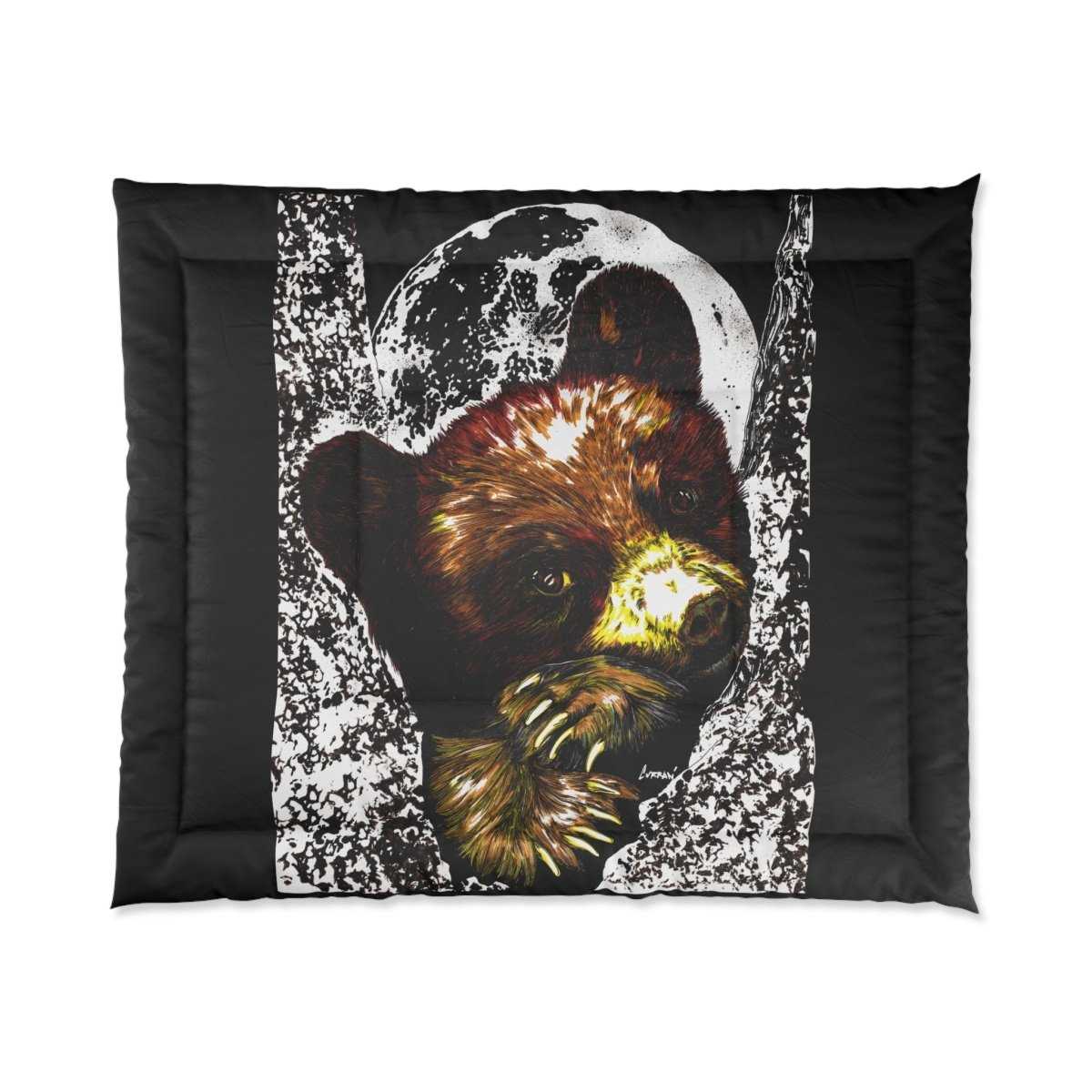 Wildlife Moonlit Brown Bear Cub Comforter for Nature Lovers