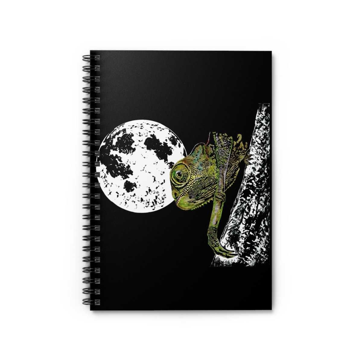 Moonlit Chameleon Spiral Notebook - Nature Inspired Journal for Creatives - Curran Artworks