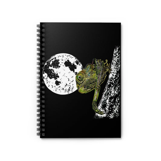 Moonlit Chameleon Spiral Notebook - Nature Inspired Journal for Creatives - Curran Artworks