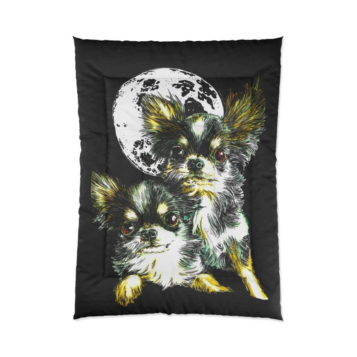 Moonlit Chihuahua Comforter - Cozy Pet Lover Bedding - Curran Artworks