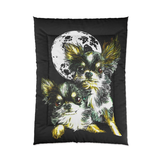 Moonlit Chihuahua Comforter - Cozy Pet Lover Bedding - Curran Artworks