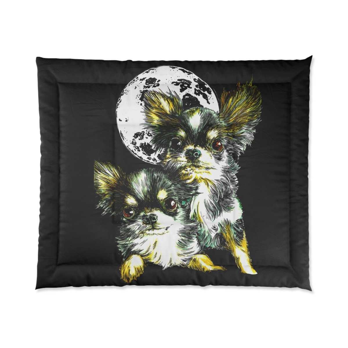 Moonlit Chihuahua Comforter - Cozy Pet Lover Bedding - Curran Artworks